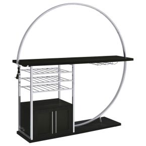 Coaster Fine Furniture 182799 Risley - 2-Door Circular LED Home Bar Cabinet - Dark Charcoal