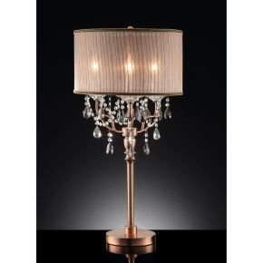 Furniture of America L95126T Cecelia - Table Lamp - Hanging Crystal - Copper