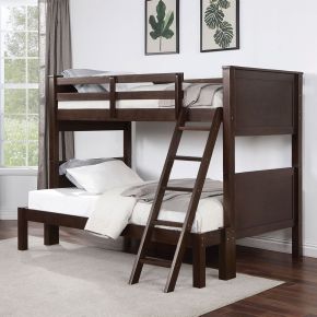 Furniture of America CM-BK658WN-TF-BED Stamos - Twin / Full Bunk Bed - Walnut