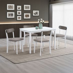 ACME DN02985 Fidelity - 5 Piece Dining Set - White & Gray