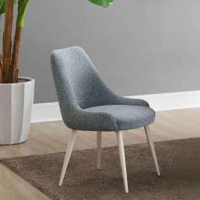 ACME DN03696 Laela - Side Chair (Set of 2) - Light Blue Boucle & White Finish