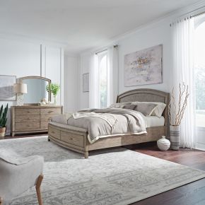 Liberty Furniture 805-BR-QPBSDM Liberty Furniture 805-BR-QPBSDM Avalon - 3 Piece Bedroom Set (Queen Panel Storage Bed, Dresser & Mirror) - Burnished Beige