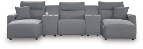 Ashley Furniture 65906S16 Ashley Furniture 65906S16 Modmax II - 5-Piece Power Reclining Sectional With Double Chaise And 2 Consoles - Salt And Pepper