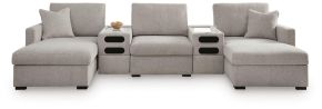 Benchcraft® 68605S43 Benchcraft® 68605S43 ModMax Luxe - 5-Piece Double Chaise Sectional With Audio Consoles - Flint