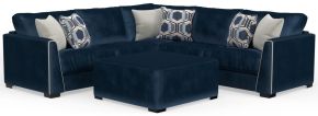 Jackson 2223/63/59/73/28-68 Jetson - 3 Piece Sectional With Comfort Coil Seat Cushions, 6 Included Accent Pillows & Cocktail Ottoman - Nile