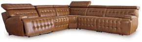 Signature Design by Ashley® U92708S4 Temmpton - 5-Piece Power Reclining Sectional - Chocolate
