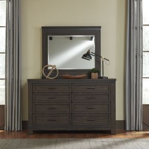 Liberty Furniture 759-BR-DM Thornwood Hills - Dresser & Mirror - Rock Beaten Brown