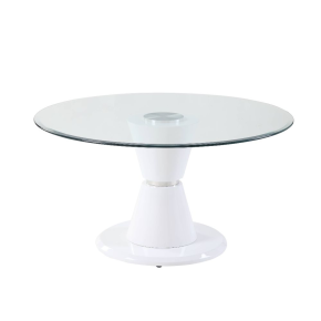 ACME 74935 Kavi - Dining Table - Clear Glass & White High Gloss