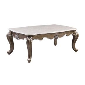 ACME LV00302 Elozzol - Coffee Table - Marble Top & Antique Bronze