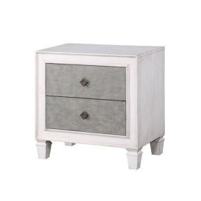 ACME BD00661 Katia - Nightstand - Rustic Gray & White Finish