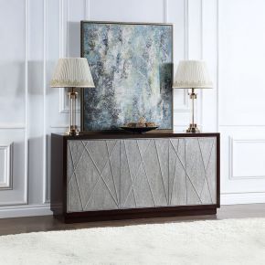 ACME AC02502 Geranio - Console Cabinet - Metallic Silver & Walnut