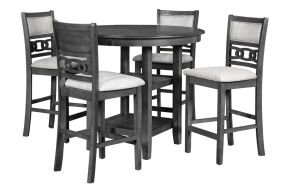 New Classic D1701-52S-GRY Gia - 5 Piece Round Counter Dining Set - Gray