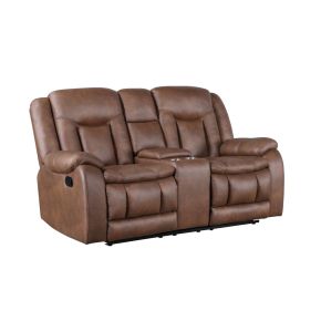 New Classic U2505-25-BRW Morello - Console Loveseat With Dual Recliners - Brown