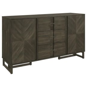 Coaster Fine Furniture 107965 Kelly - 3-Drawer Storage Dining Sideboard Buffet - Dark Gray