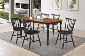 Coaster Fine Furniture 183041-S7 Hollyoak - 7 Piece Rectangular Dining Set - Walnut And Black