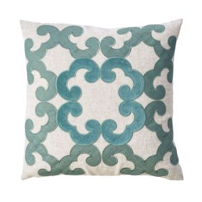 Furniture of America PL8005-2PK Lily - Pillow (Set of 2) - Beige / Teal