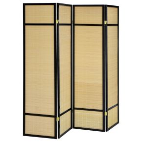 Coaster Fine Furniture 961648 Pearce - 4-Panel Bamboo Room Divider Folding Screen - Natural