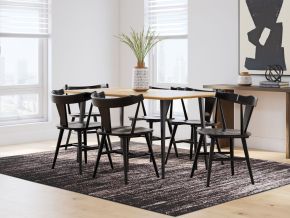 Signature Design by Ashley® D501/25/02(3) Gretlynn - 7 Pc. - Dining Room Table, 6 Side Chairs - Black / Natural