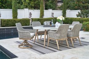 Ashley Furniture P798/625/601A(2)/602A Ashley Furniture P798/625/601A(2)/602A Seton Creek - 7 Pc. - Dining Set - Gray