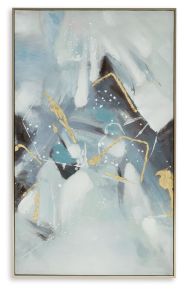 Signature Design by Ashley® A8000388 Cormette - Blue / White / Gold Finish - Wall Art