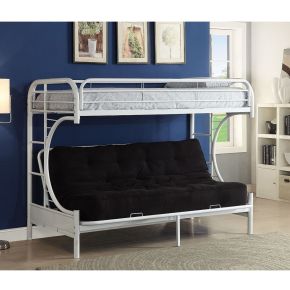 ACME 02091W-W Eclipse - Twin Over Full Futon Bunk Bed - White