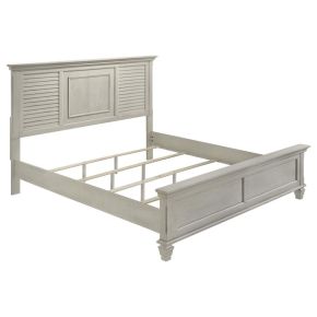 CoasterEssence 205331KE Franco - Wood Eastern King Panel Bed - Distressed White