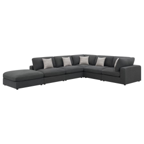 CoasterEssence 551324-SET Serene - 6 Piece Upholstered Modular Sectional Sofa - Charcoal