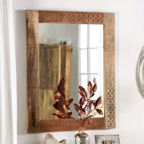 Furniture of America FOA51007 Blanchefleur - Mirror - Weathered Light Natural Tone