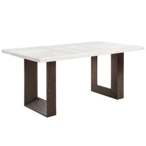 ACME DN03195 Edwyn - Dining Table With Marble Top - White Natural Marble Top & Brown