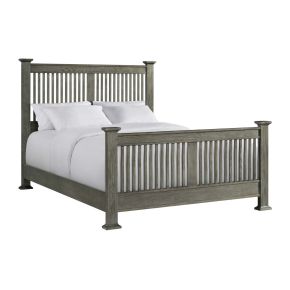 Intercon OP-BR-5825K-PEW-C Oak Park - King Slat Bed - Brushed Pewter