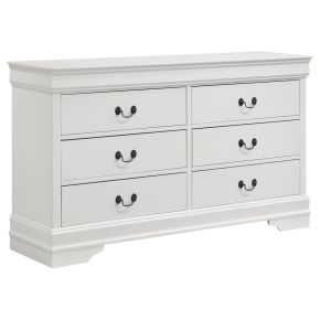 Coaster Fine Furniture 202443 Louis Philippe - 6-Drawer Dresser - White