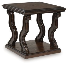 Ashley Furniture T647-2 Maylee - Square End Table - Dark Brown
