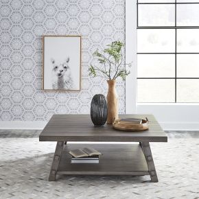 Liberty Furniture 406-OT1014 Modern Farmhouse - Oversized Square Cocktail Table - Gray