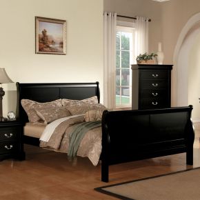 ACME 19500Q Louis Philippe III - Queen Bed - Black - 47"