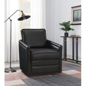ACME AC01885 Rocha - Swivel Chair With Glider - Black Leather Aire
