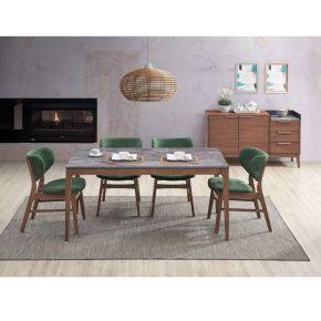 ACME DN02314 Bevis - Side Chair (Set of 2) - Green & Walnut