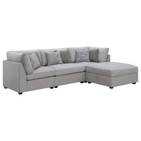 CoasterElevations 551511-S4A Cambria - Upholstered 4 Piece Modular Sectional Sofa - Gray