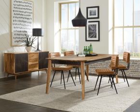 Coaster Fine Furniture 110571-S5C Partridge - 5 Piece Dining Set Natural - Sheesham And Camel