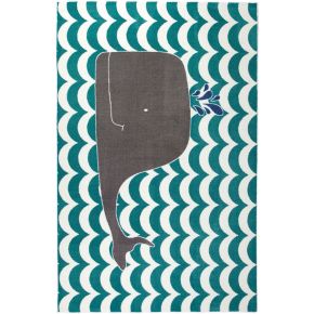 Furniture of America RG8201 Baron - 5' x 8' Area Rug Whale - Teal / Gray