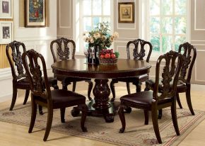 Furniture of America CM3319RT-TABLE Bellagio - Round Dining Table - Brown Cherry