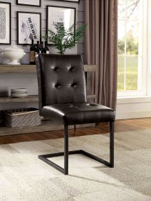 Furniture of America CM3737SC-2PK Pisek - Side Chair (Set of 2) - Brown / Gun Metal