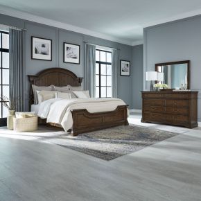 Liberty Furniture 512-BR-CPSDM Arden Road - 3 Piece Bedroom Set (California King Poster Bed, Dresser & Mirror) - Cherry