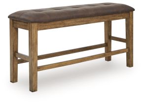 Signature Design by Ashley® PCD592-09 Urbinforte - Double Counter Height Upholstered Bench - Light Brown