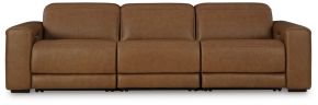 Signature Design by Ashley® PCU10700S9 Magic Man - 3-Piece Power Reclining Sectional Sofa With Armless Chair With Manual Headrest - Caramel