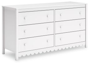 Ashley Furniture EB1810-231 Hallityn - Six Drawer Dresser - White