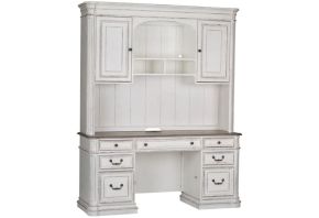 Liberty Furniture 244-HOJ-OCHS Liberty Furniture 244-HOJ-OCHS Magnolia Manor - Credenza & Hutch - Antique White