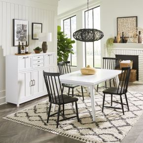 Liberty Furniture 224-CD-5RLS Capeside Cottage - 5 Piece Rectangular Table Set - White