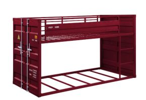 ACME 38280 Cargo - Twin Over Twin Bunk Bed - Red Finish