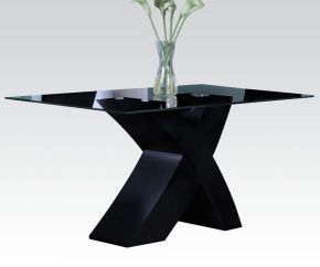 ACME 71110 Pervis - Dining Table - Black & Clear Glass