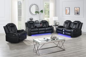 New Classic 20-U1769VB-3NP Orion II - Manual 3 Piece Sofa & Loveseat & Chair - Black